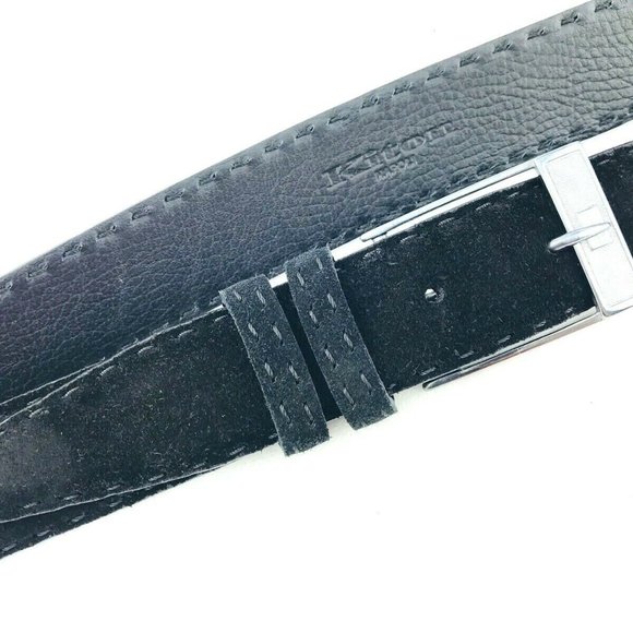 KITON Black Suede Men's Dress Belt 42” Size 105 cm - Picture 3 of 8